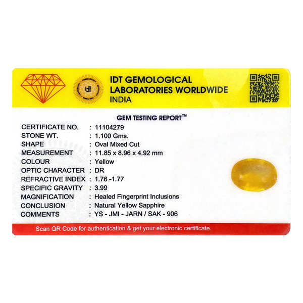 Yellow Sapphire - 5.5 Carat