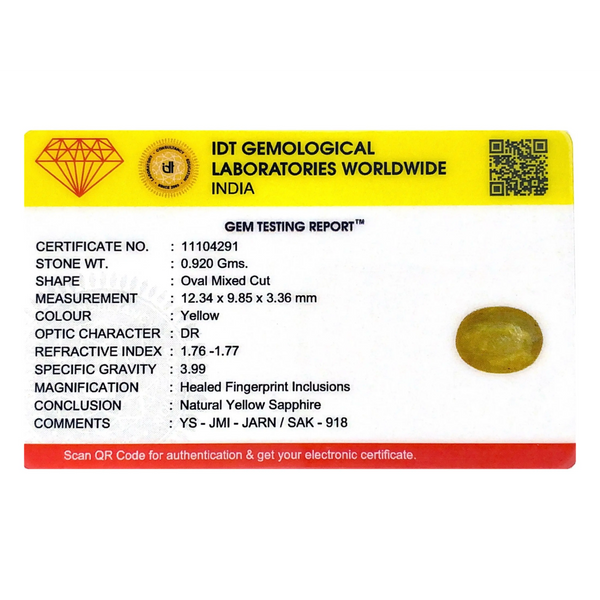Yellow Sapphire - 4.6 Carat