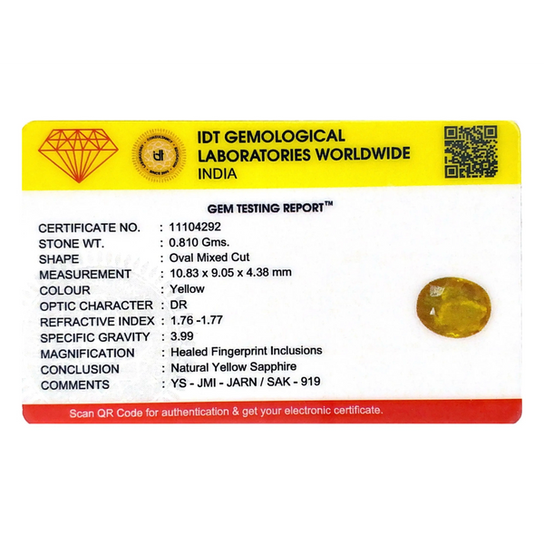 Yellow Sapphire - 4.05 Carat