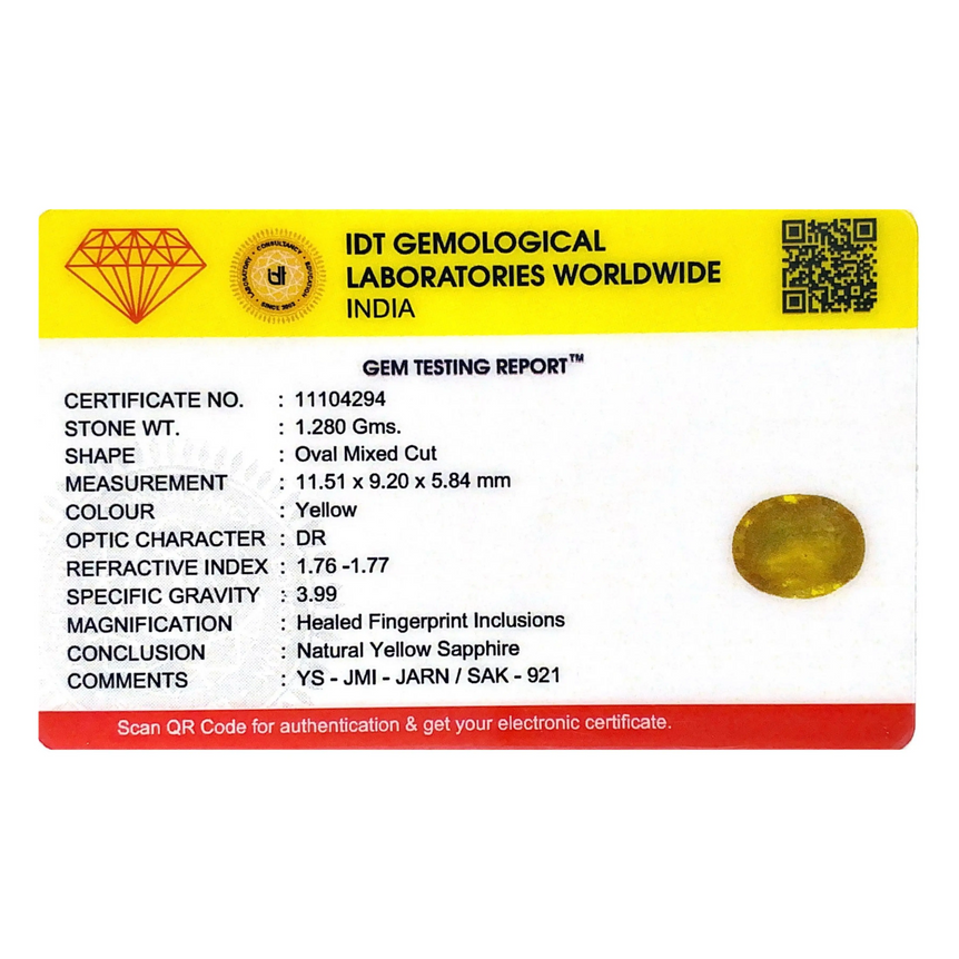 Yellow Sapphire - 6.4 Carat