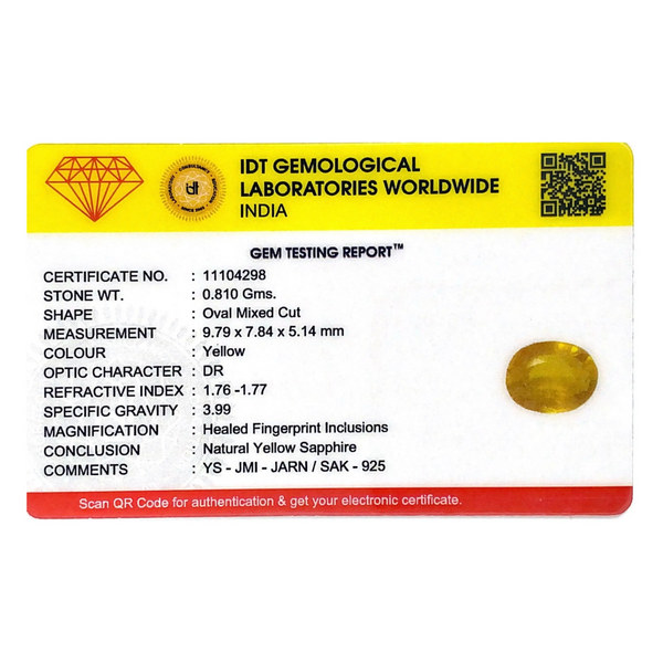 Yellow Sapphire - 4.05 Carat