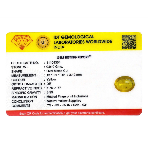Yellow Sapphire - 4.55 Carat