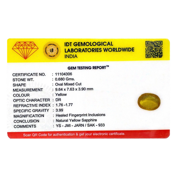 Yellow Sapphire - 3.4 Carat