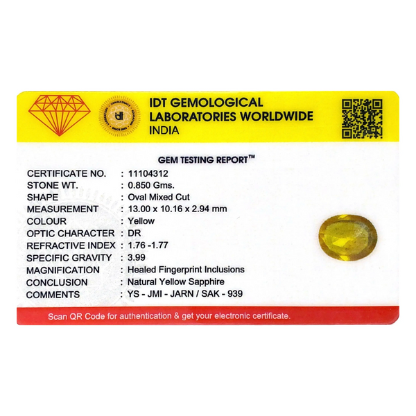 Yellow Sapphire - 4.25 Carat