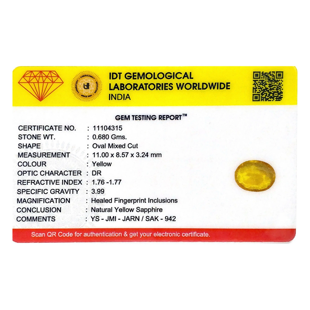 Yellow Sapphire - 3.4 Carat