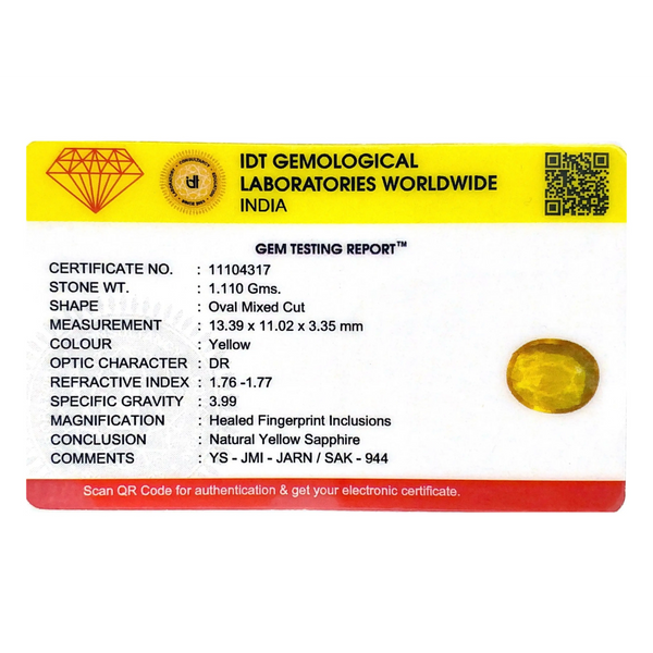 Yellow Sapphire - 5.55 Carat