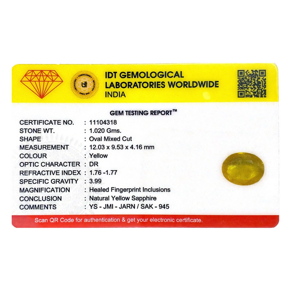 Yellow Sapphire - 5.1 Carat