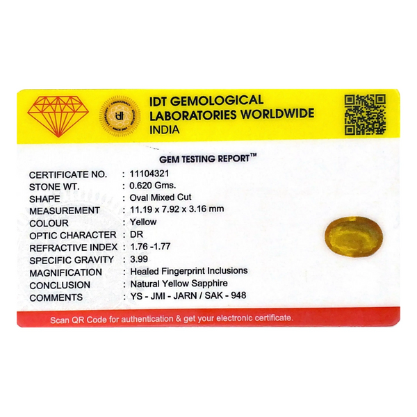 Yellow Sapphire - 3.1 Carat