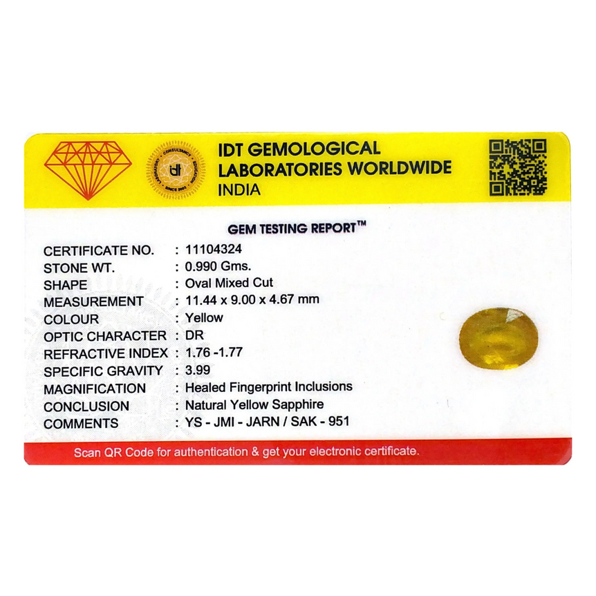 Yellow Sapphire - 4.95 Carat