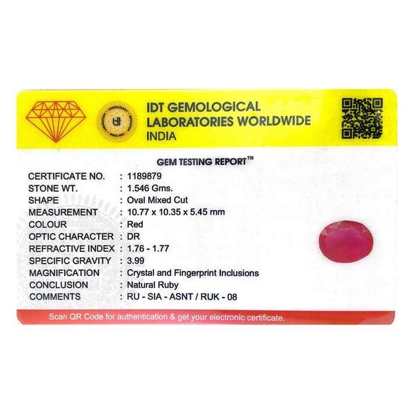 Ruby - 7.73 Carat