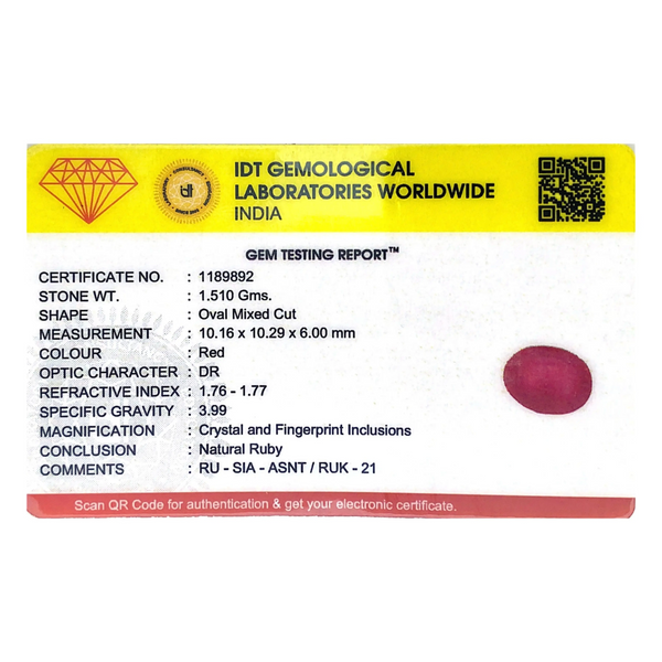 Ruby - 7.55 Carat