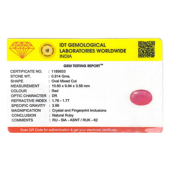 Ruby - 4.57 Carat