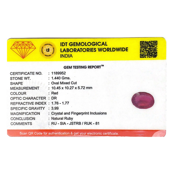 Ruby - 7.2 Carat