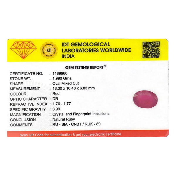 Ruby - 9.95 Carat