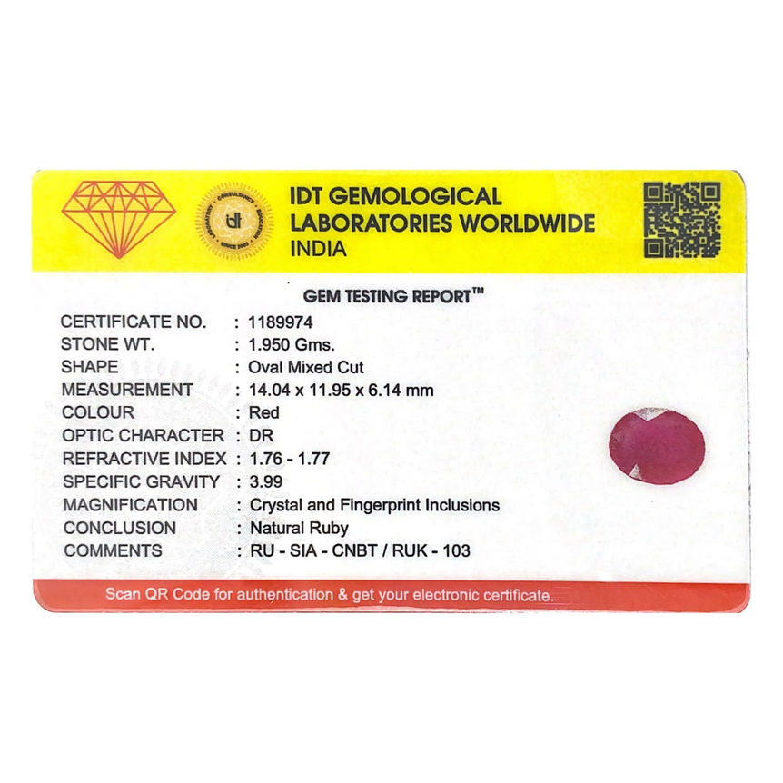 Ruby - 9.75 Carat