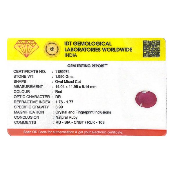 Ruby - 9.75 Carat
