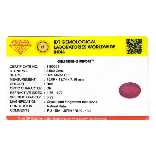 Ruby - 12.8 Carat