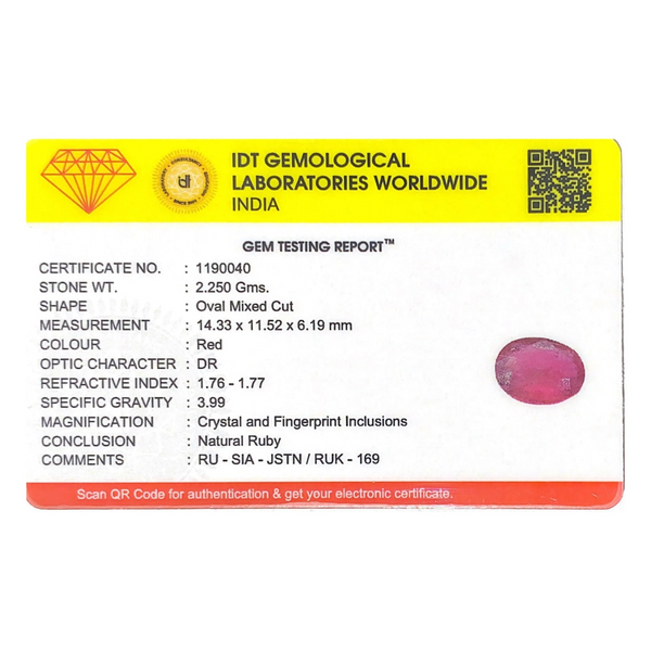 Ruby - 11.25 Carat