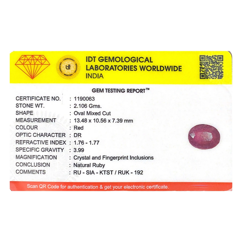 Ruby - 10.53 Carat