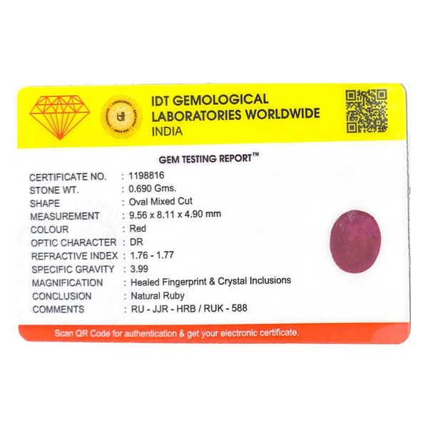Ruby - 3.45 Carat