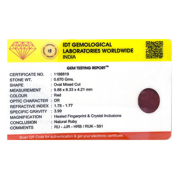 Ruby - 3.35 Carat