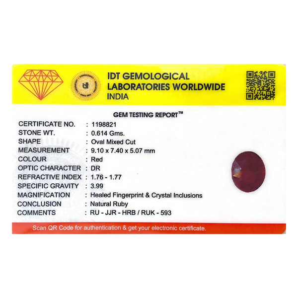 Ruby - 3.07 Carat