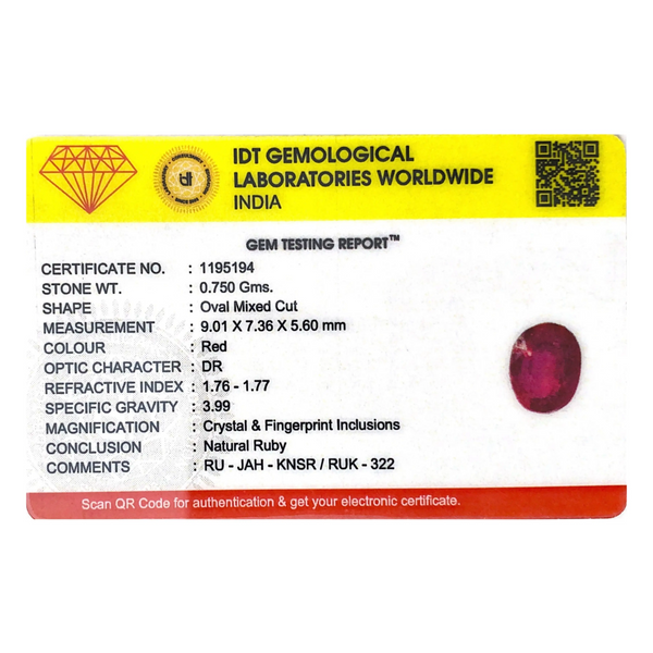 Ruby - 3.75 Carat