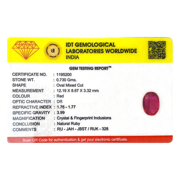 Ruby - 3.65 Carat
