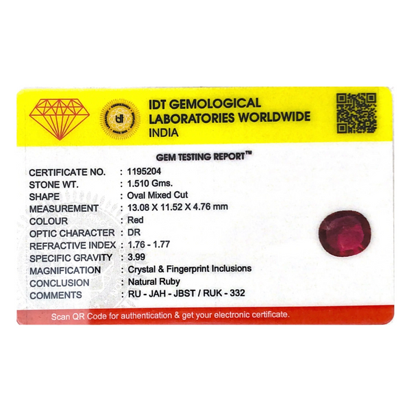 Ruby - 7.55 Carat