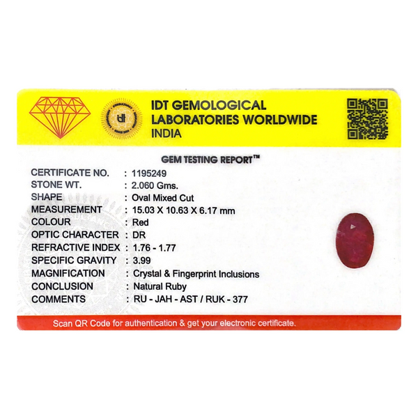 Ruby - 10.3 Carat
