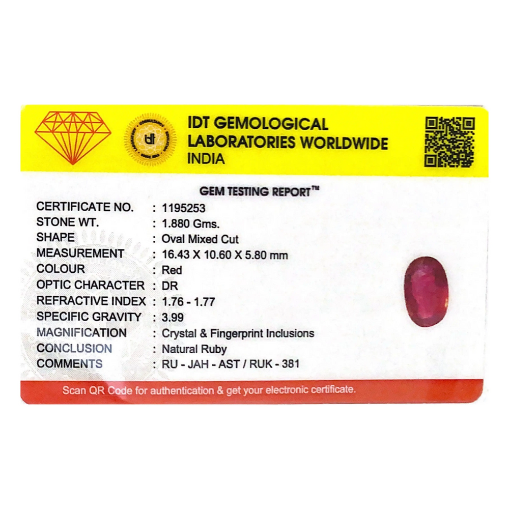 Ruby - 9.4 Carat