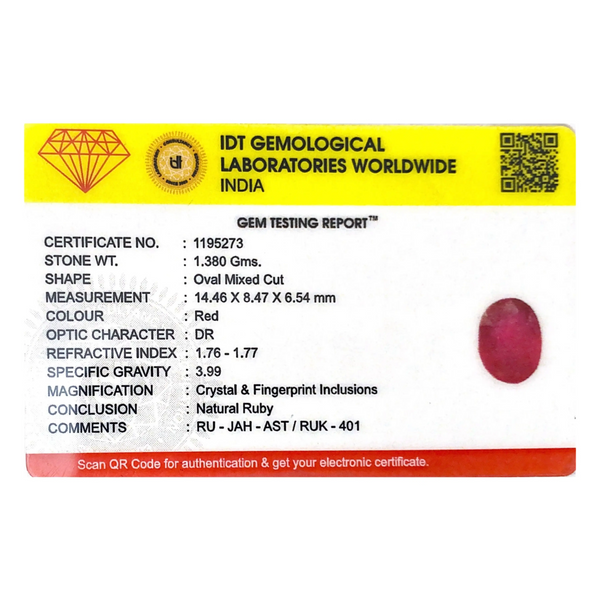 Ruby - 6.9 Carat