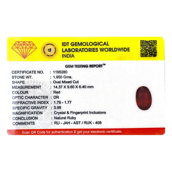 Ruby - 9.75 Carat