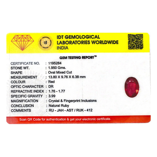 Ruby - 9.75 Carat