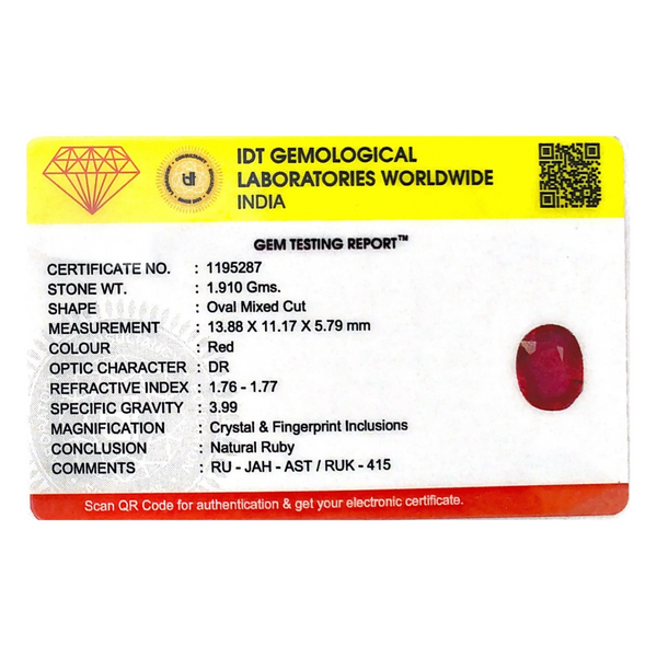 Ruby - 9.55 Carat
