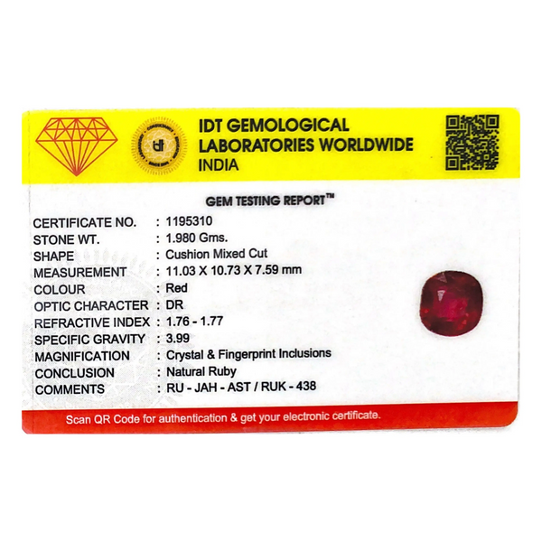 Ruby - 9.9 Carat