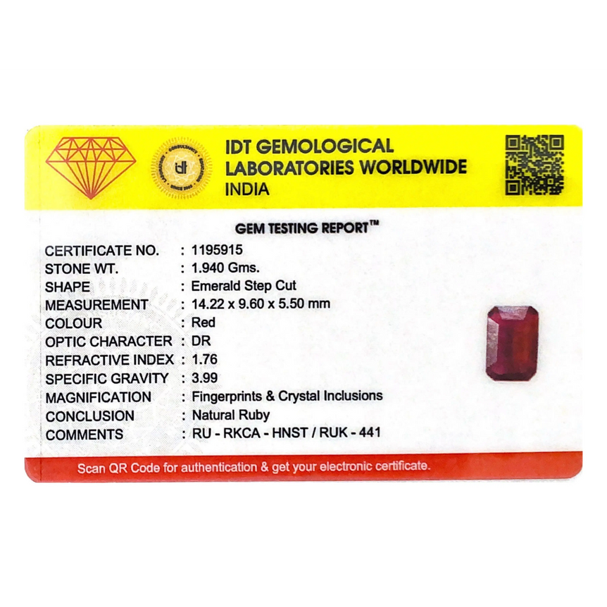 Ruby - 9.7 Carat