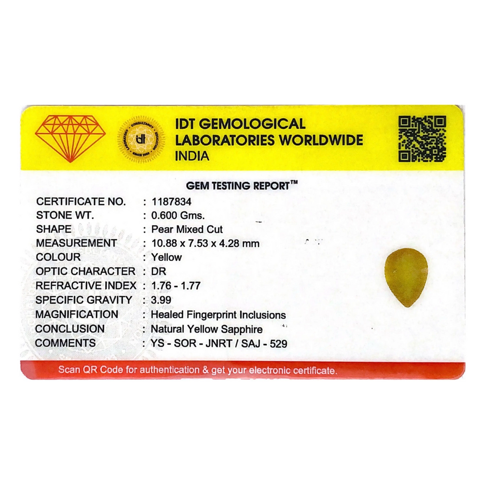 Yellow Sapphire - 3 Carat - Pramogh