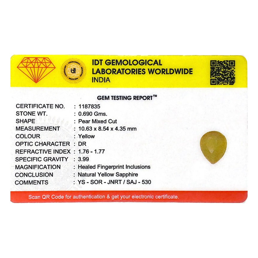 Yellow Sapphire - 3.45 Carat - Pramogh