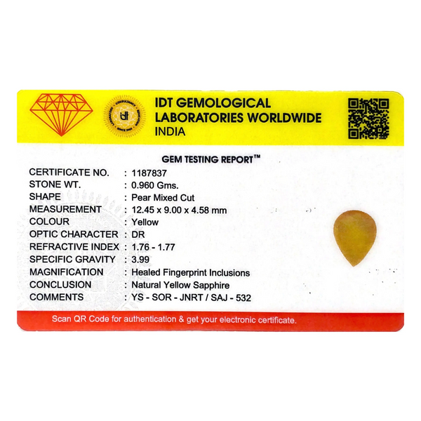 Yellow Sapphire - 4.8 Carat - Pramogh