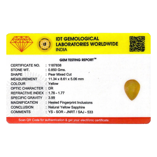 Yellow Sapphire - 4.25 Carat - Pramogh