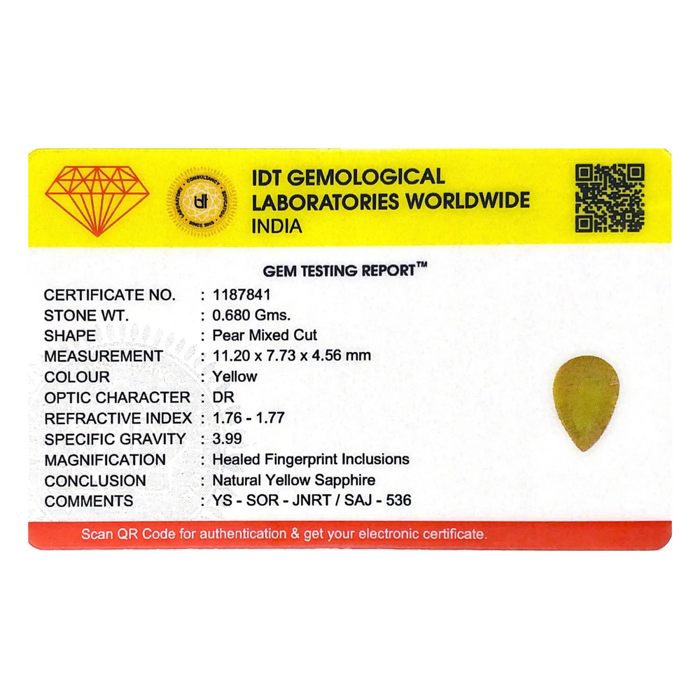 Yellow Sapphire - 3.4 Carat - Pramogh