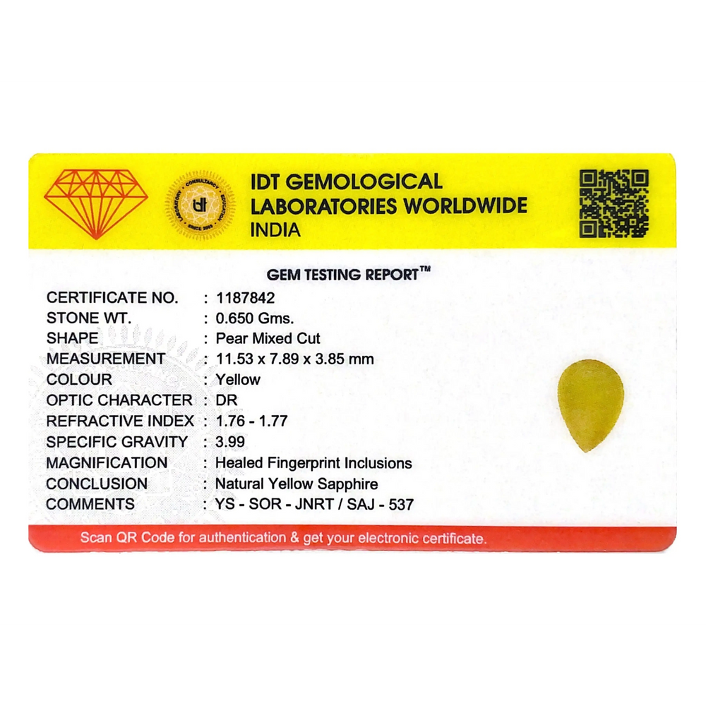 Yellow Sapphire - 3.25 Carat - Pramogh
