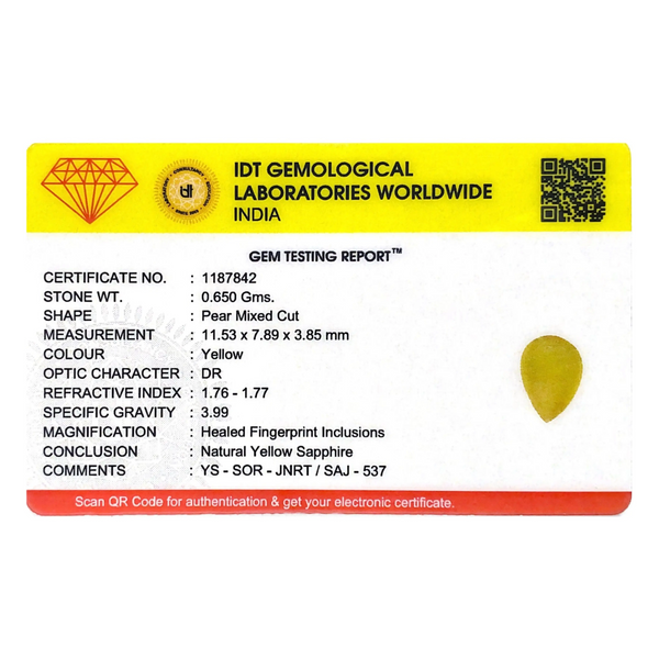 Yellow Sapphire - 3.25 Carat - Pramogh