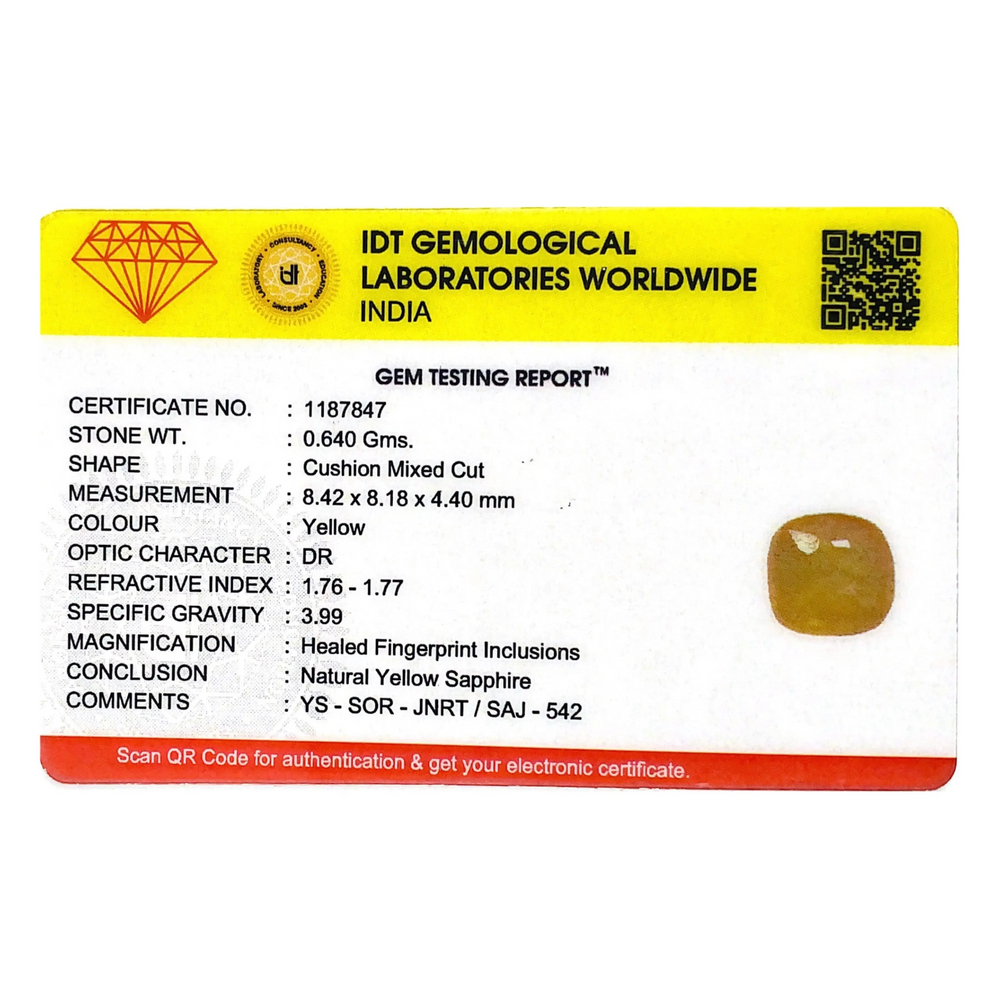 Yellow Sapphire - 3.2 Carat - Pramogh