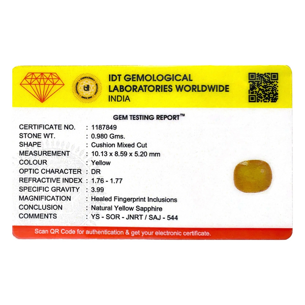 Yellow Sapphire - 4.9 Carat - Pramogh