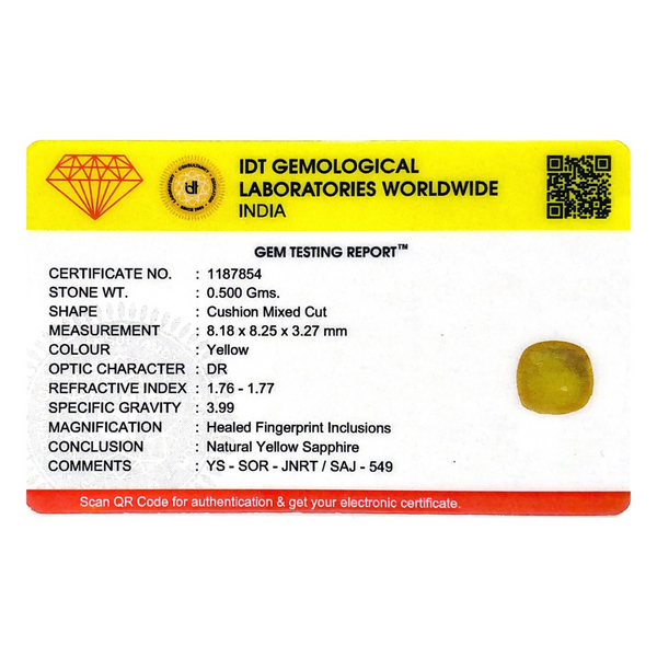 Yellow Sapphire - 2.5 Carat - Pramogh