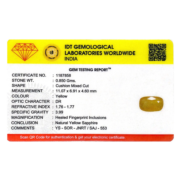 Yellow Sapphire - 3.45 Carat - Pramogh