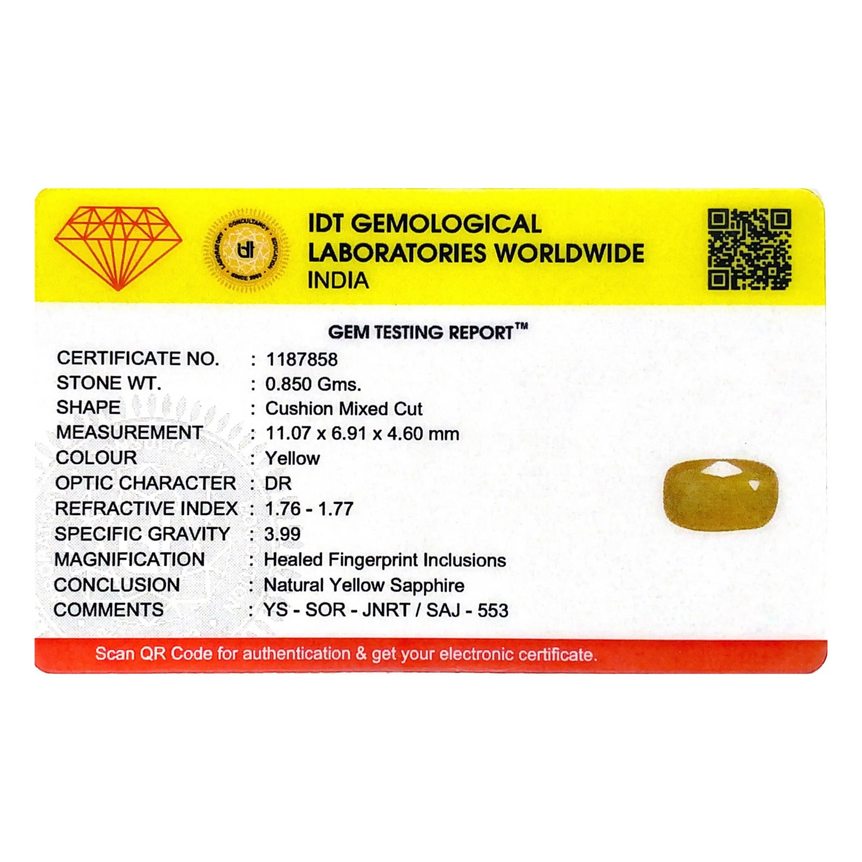 Yellow Sapphire - 3.45 Carat - Pramogh