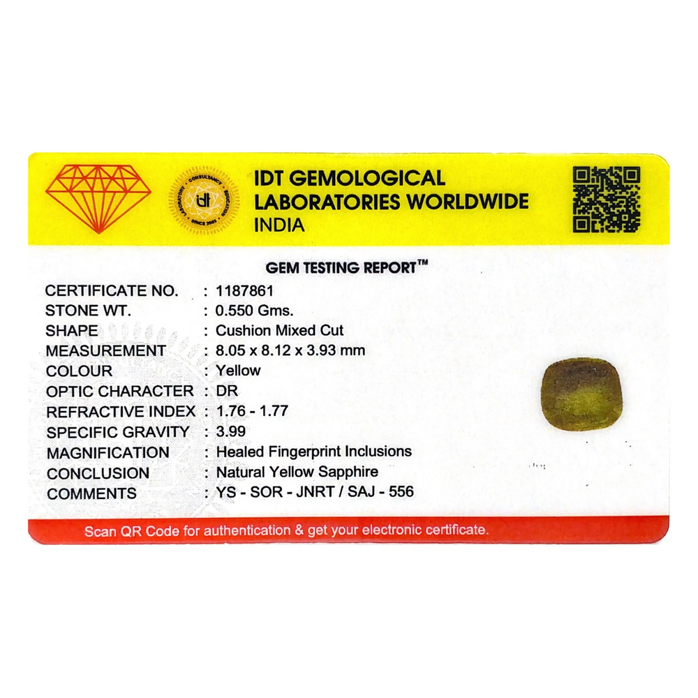 Yellow Sapphire - 3.4 Carat - Pramogh